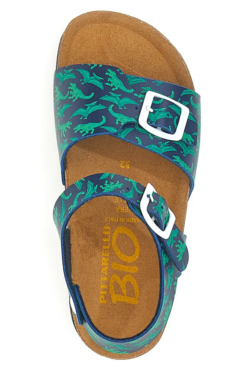 Sandali blu e verdi con stampa jungle e doppia fibbia PITTARELLO BIO 257A066SR miniatura 3