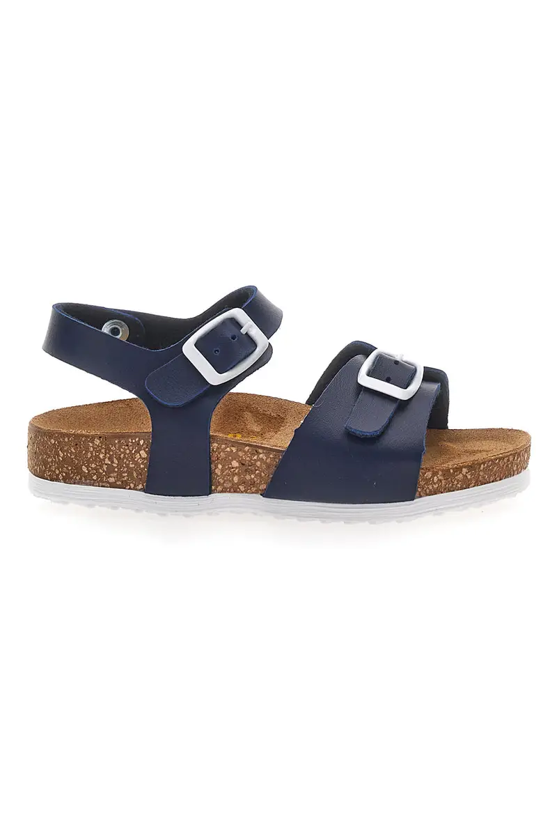 Sandali blu tinta unita con plantare effetto sughero PITTARELLO BIO 257A066SR