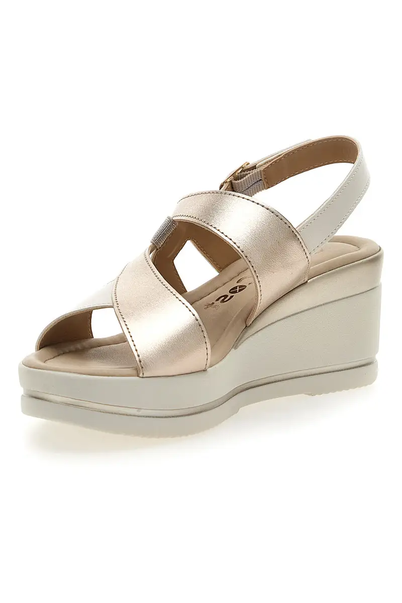 Sandali Champagne con Zeppa 7cm PITTARELLO LOOK MK3313258 miniatura 3