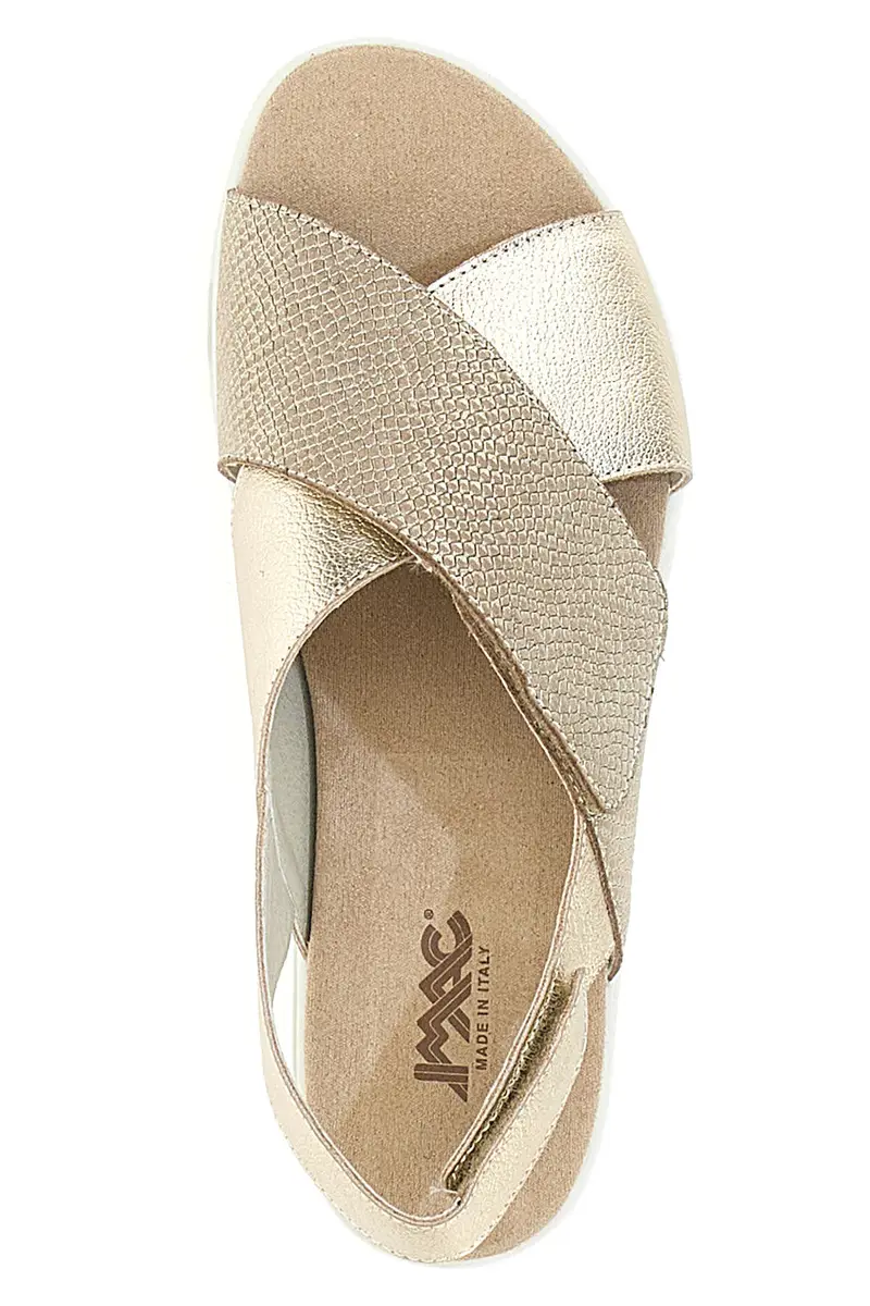 Sandali Champagne In Pelle Made in Italy Imac 7582403035713 miniatura 3