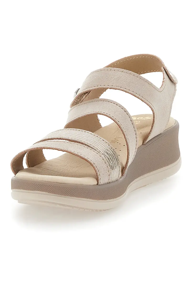 Sandali Comfort Beige Mio Tempo 543081 miniatura 3