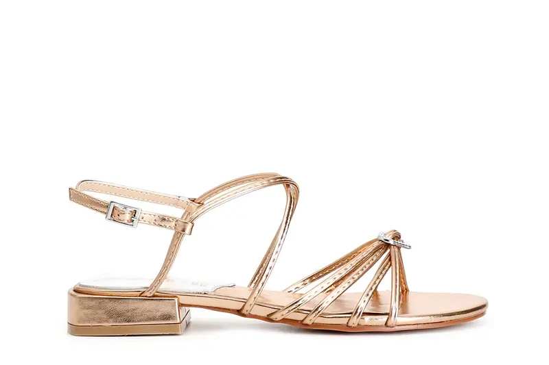 sandali con doppio incrocio effetto laminato con accessorio pesca 37