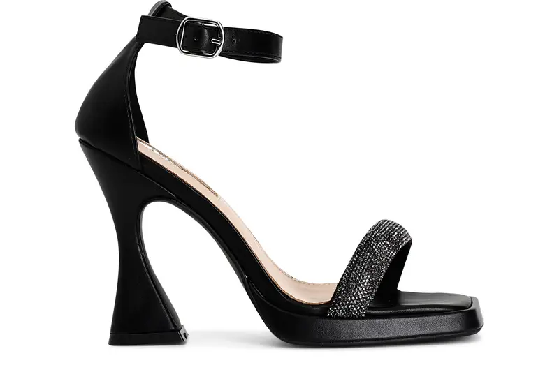 sandali con fascia strass nero 37