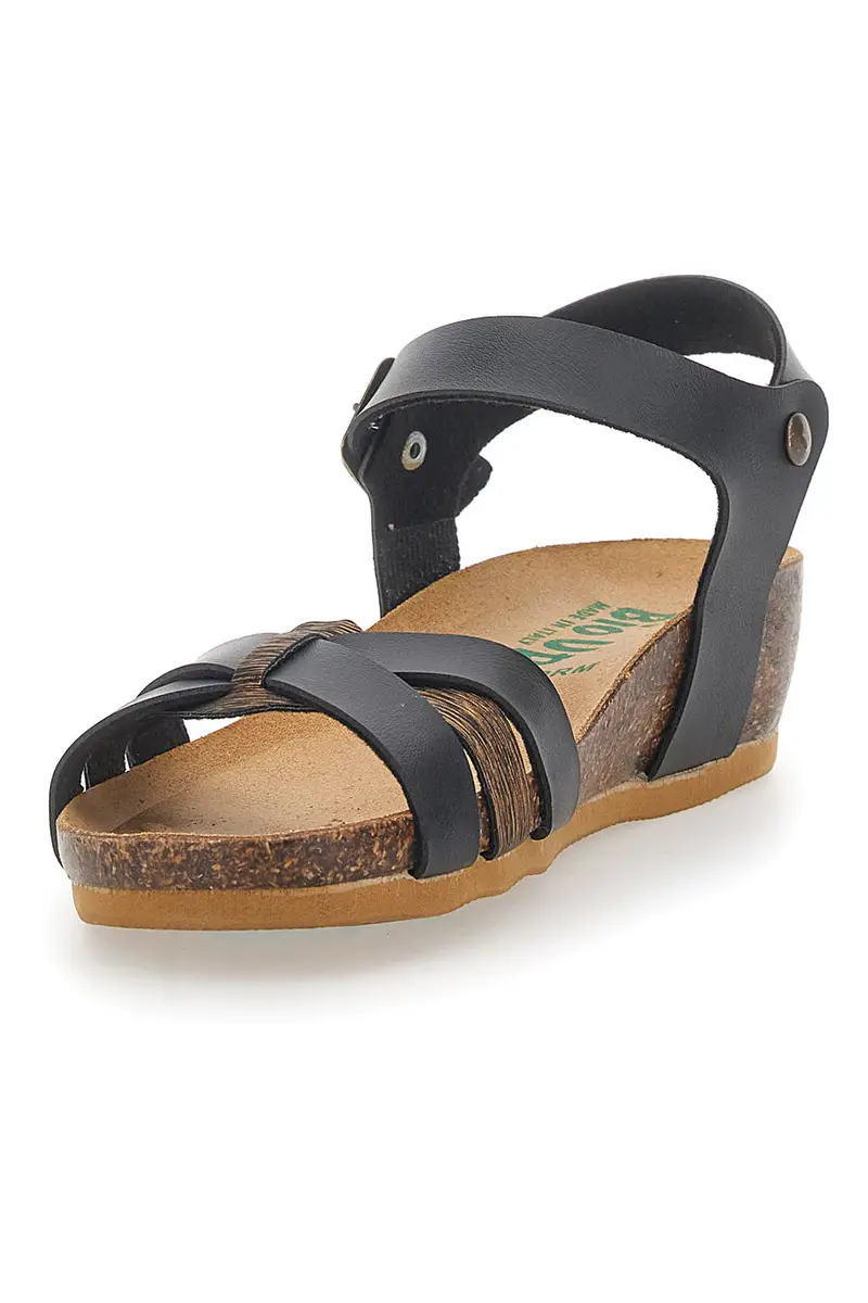 Sandali con Fibbie Neri Bio Up 22310 miniatura 3