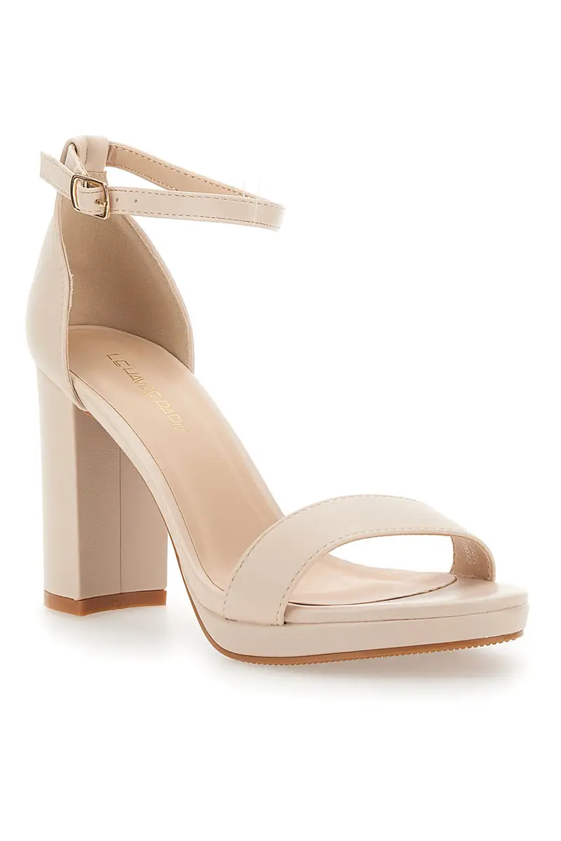 LE HAVRE PARIS Sandali con tacco Beige 1954113 miniatura 2