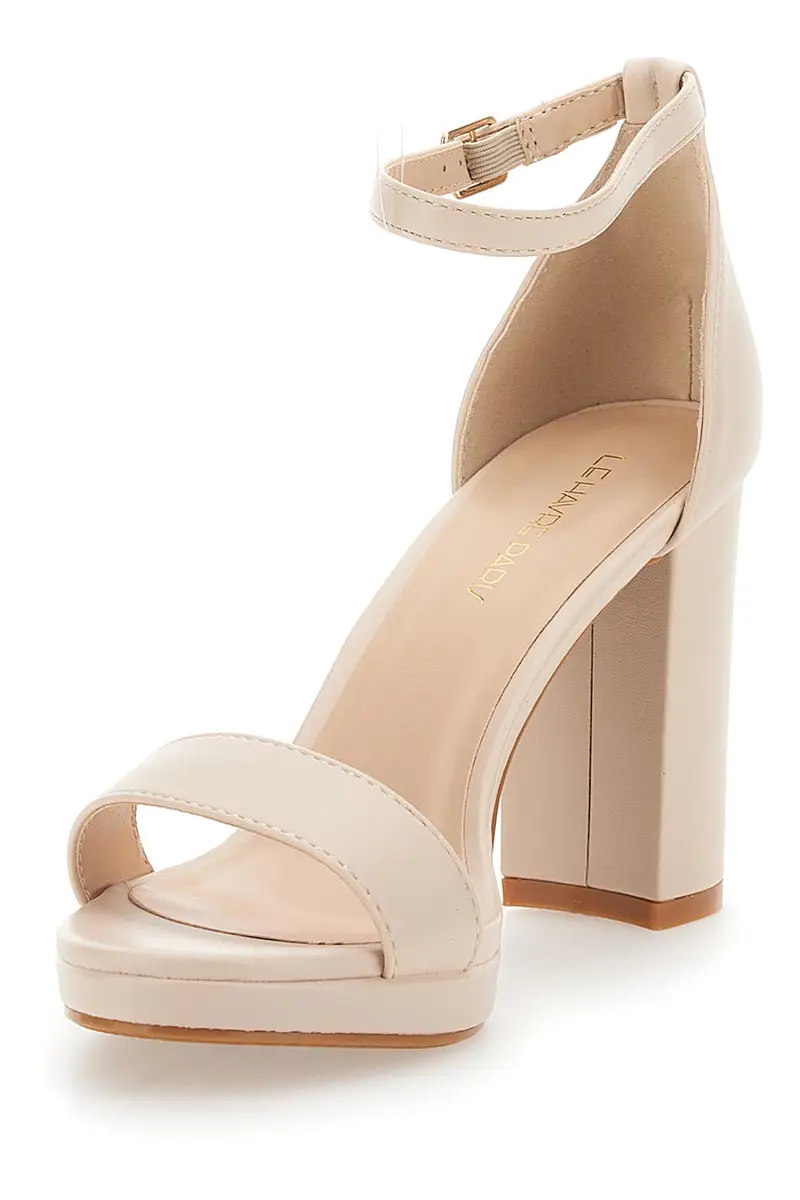 LE HAVRE PARIS Sandali con tacco Beige 1954113 miniatura 3