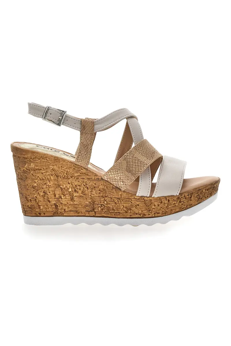 Sandali con Zeppa Cafè Cost 2778 Beige