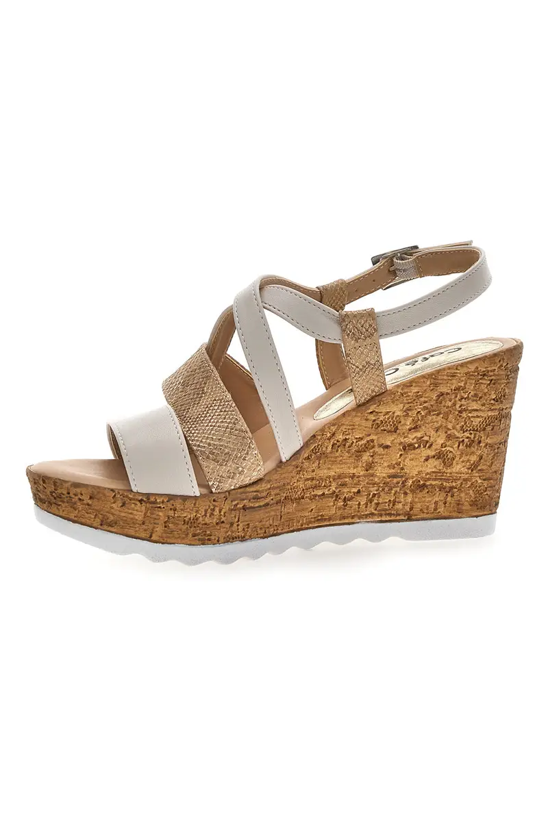 Sandali con Zeppa Cafè Cost 2778 Beige miniatura 3