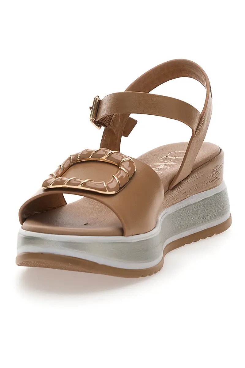 Sandali con zeppa camel Pittarello Class 19236 miniatura 3