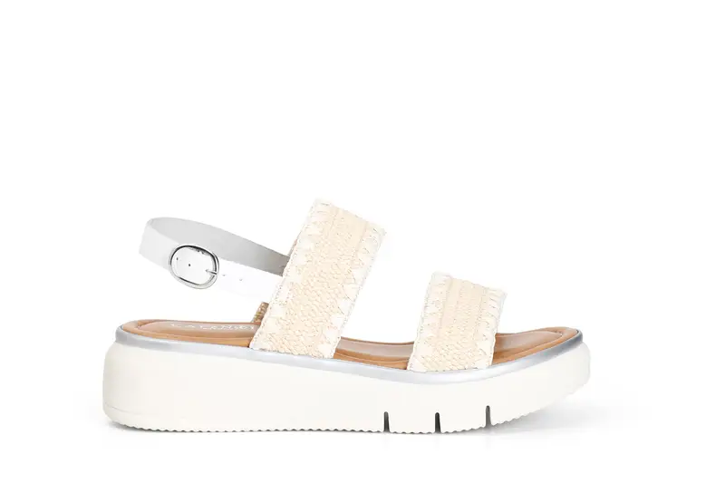 sandali doppia fascia naturale/bianco