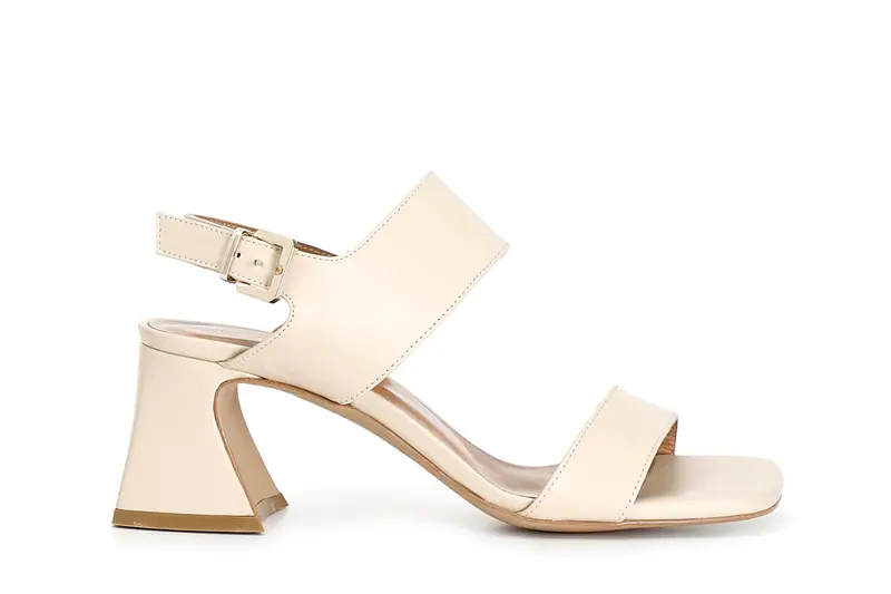 sandali due fasce in pelle burro