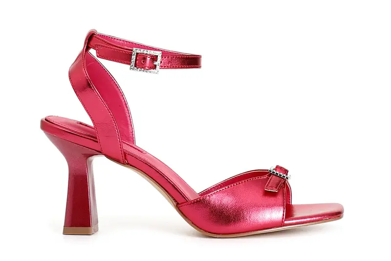 sandali effetto metallizzato con fibbie laccio alla caviglia fuxia 38