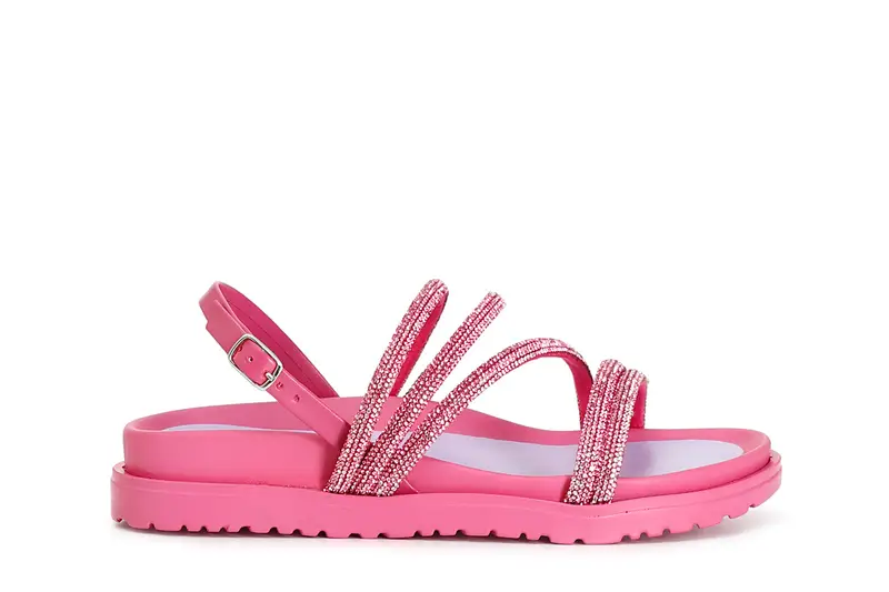 sandali fasce con strass fuxia