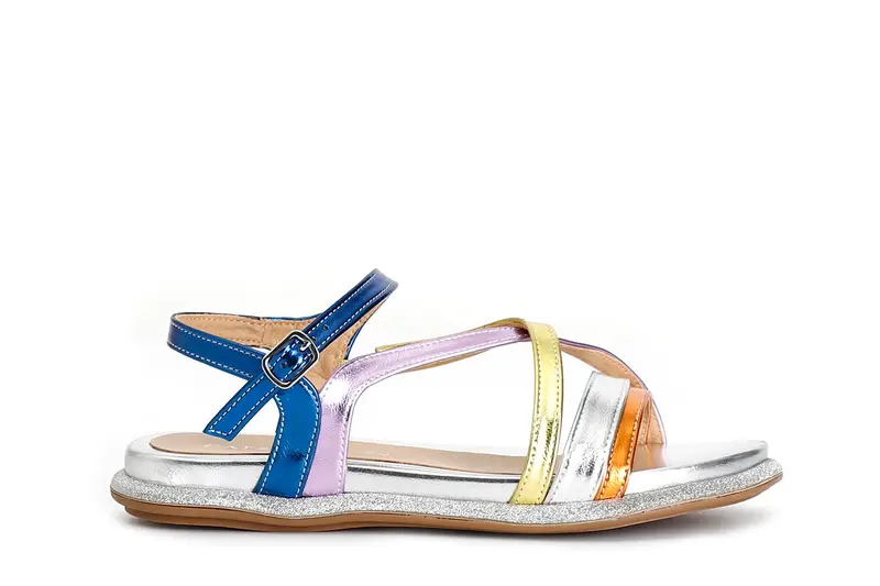 sandali fasce gilda in laminato sintetico multicolor