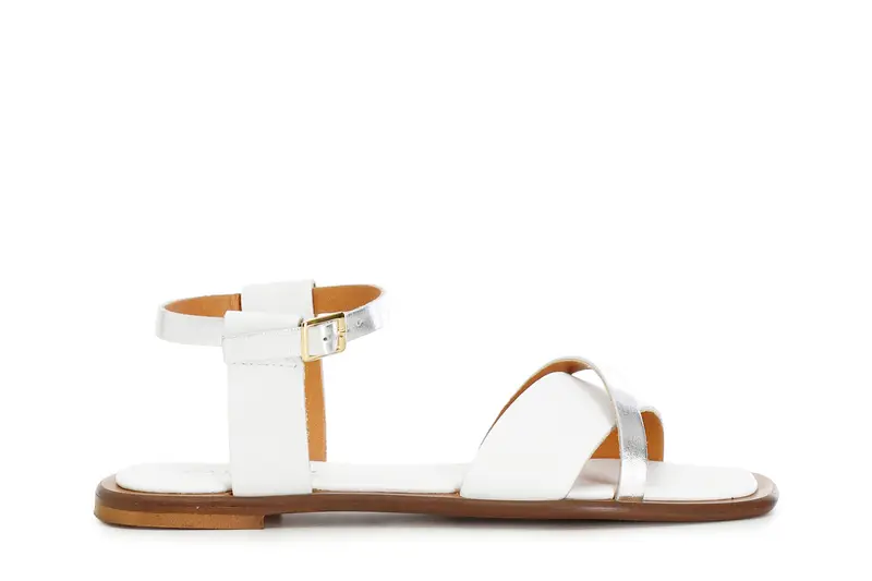 sandali fascia in pelle multicolor multi bianco