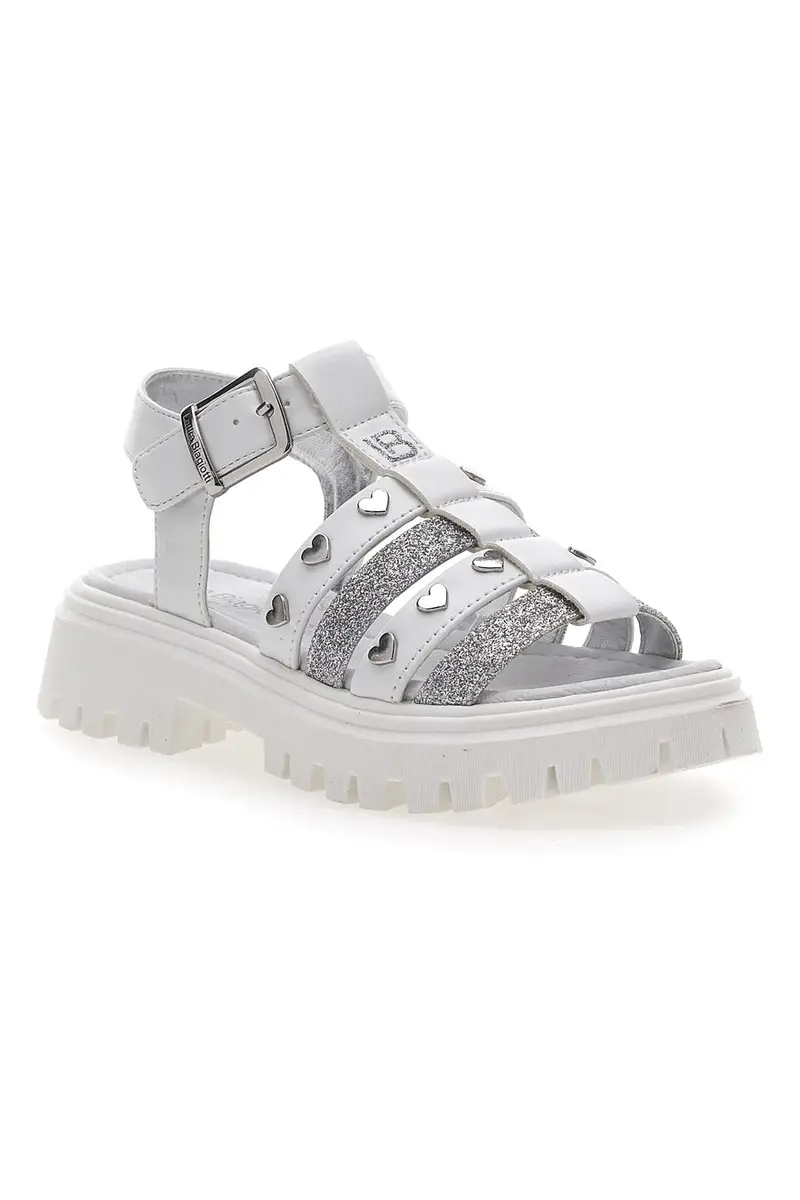 Sandali Fisherman Bianchi Con Applicazioni Argento e Brillantini Laura Biagiotti 9021 miniatura 2