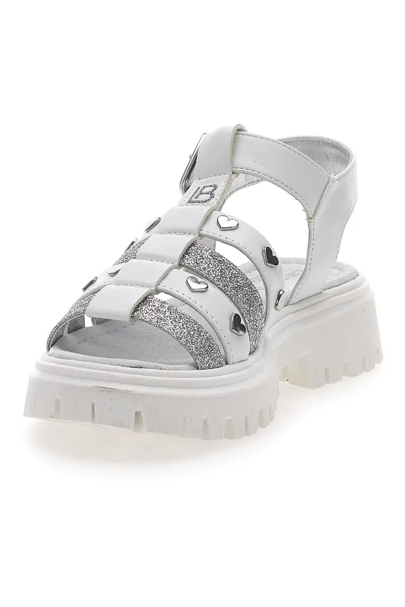 Sandali Fisherman Bianchi Con Applicazioni Argento e Brillantini Laura Biagiotti 9021 miniatura 3