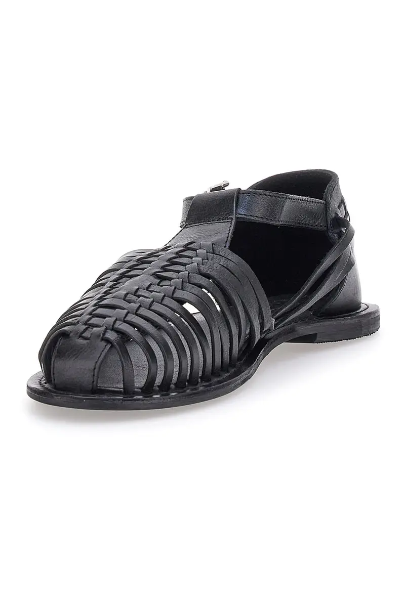 Sandali Fisherman Neri Con Suola Flat Pittarello Look 5022 miniatura 3