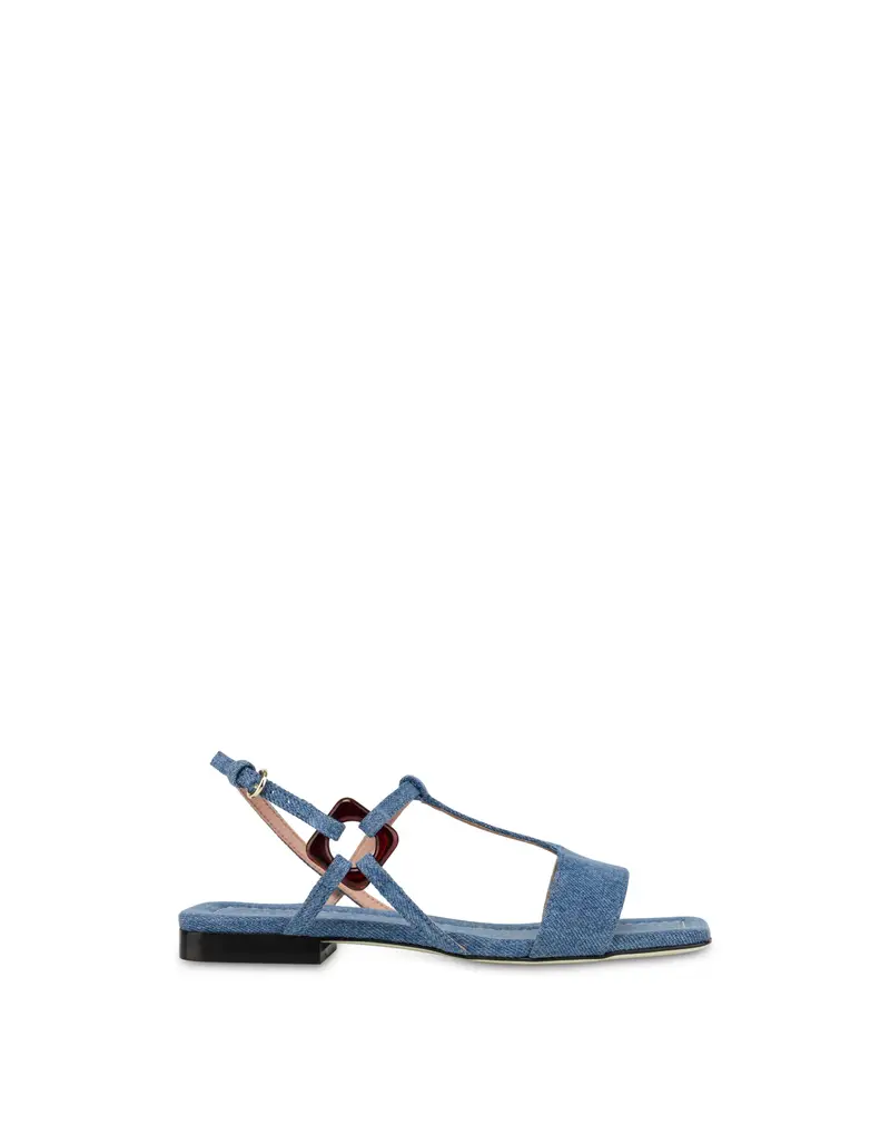 Sandali flat in denim Between The Lines DENIM, 38.5, Pollini