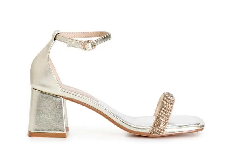 sandali frate con strass chiuso dietro platino