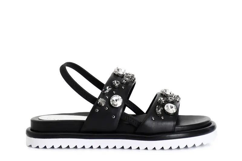 sandali frate con strass nero 37