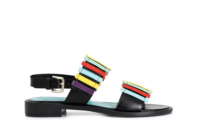 sandali frate con tomaia multi listini multicolor