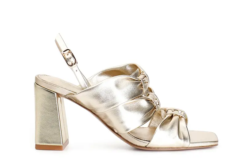 sandali frate in pelle laminata platino 39