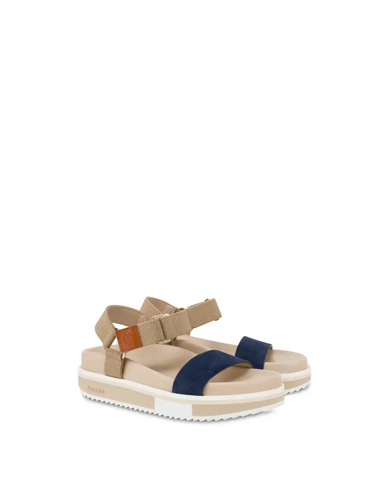 Sandali fussbett in crosta Cheyenne NAVY, 40, Pollini miniatura 2