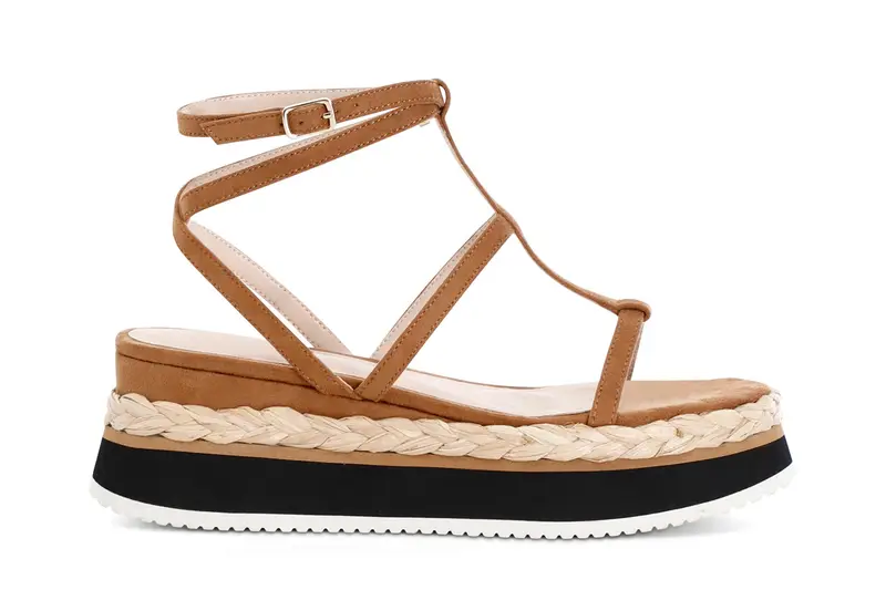 sandali gabbia in microfibra cuoio