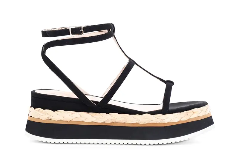 sandali gabbia in microfibra nero 40