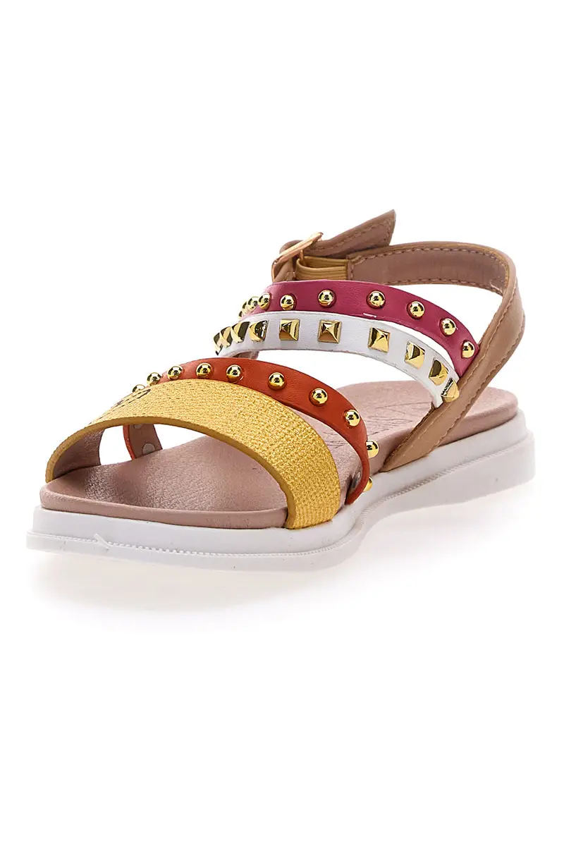Sandali Gialli e Rossi Con Borchie Sweet Years 8363 miniatura 3