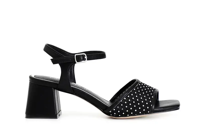 sandali gilda con retina strass nero 36
