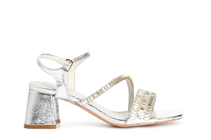 sandali gilda con strass argento 38