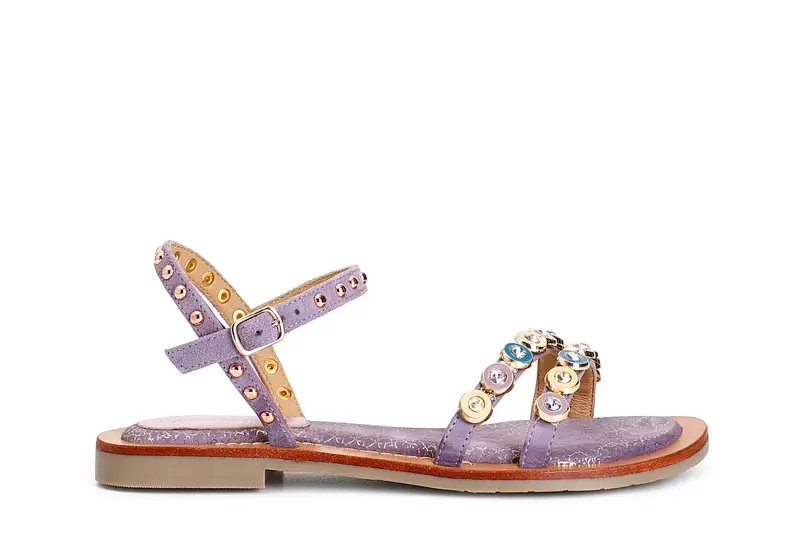 sandali gilda in camoscio con accessori lilla 39