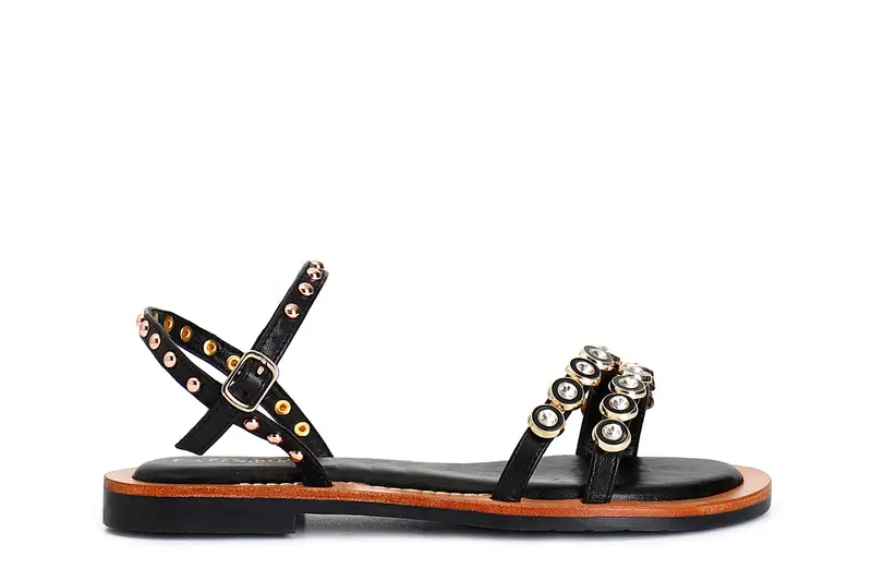 sandali gilda in nappa con accessori nero