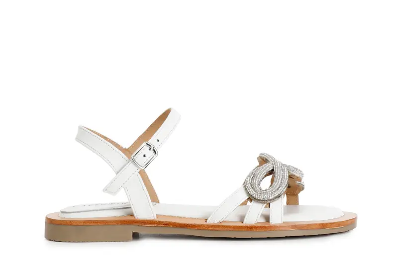 sandali gilda in nappa con accessorio strass bianco 39