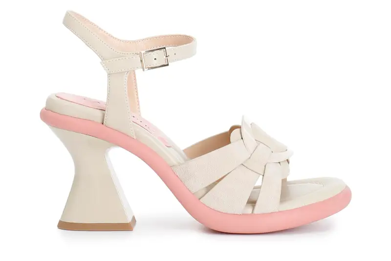 sandali gilda in pelle con accessorio anello sabbia 39