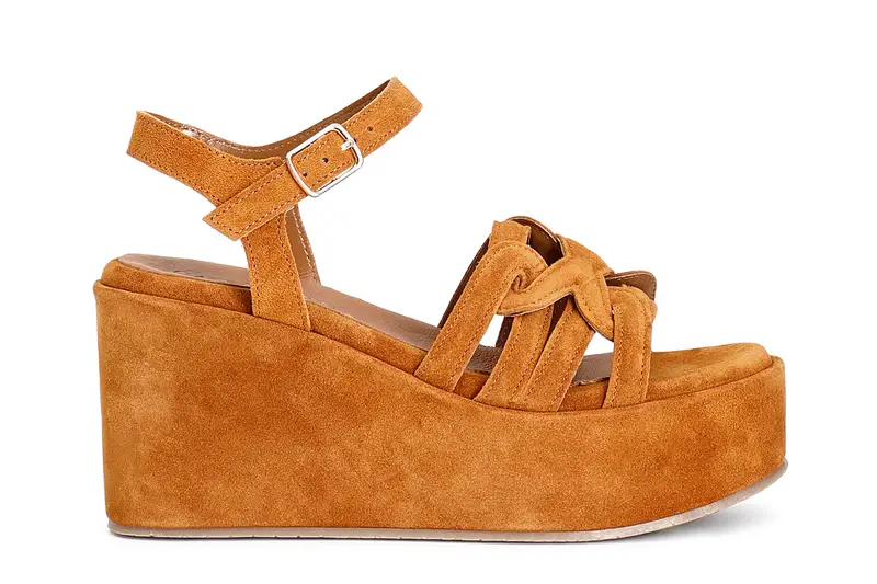 sandali gilda in pelle scamosciata cuoio 37