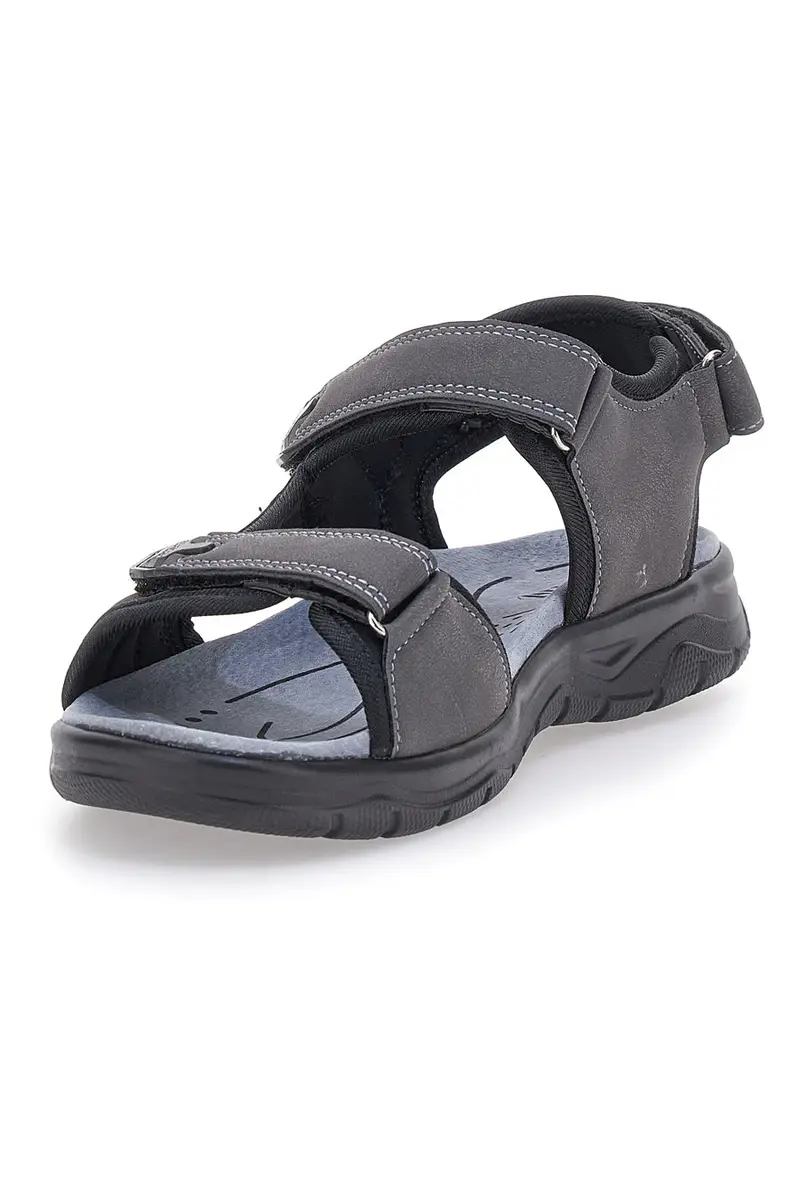 Sandali Grigi Con Strappi in Velcro Johes Land 3104 miniatura 3