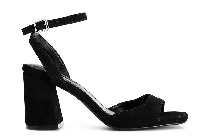 sandali in camoscio con allacciatura alla caviglia nero 37