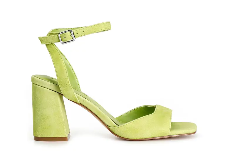 sandali in camoscio con allacciatura alla caviglia verde mela 36