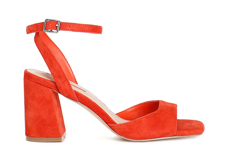 sandali in camoscio corallo 36