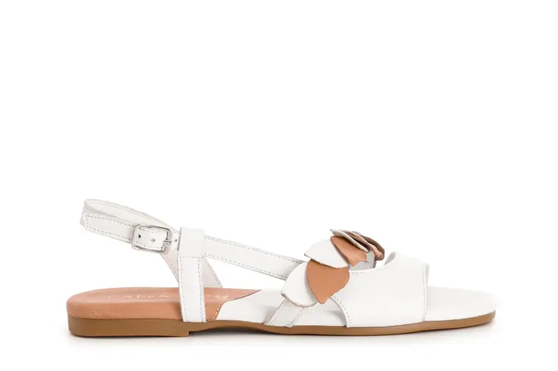 sandali in pelle asimmetrico multi bianco