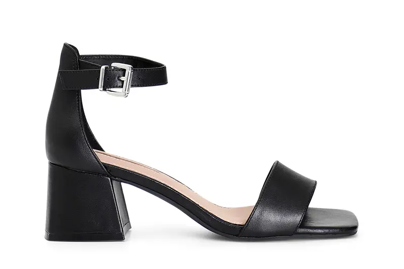 sandali in pelle con cinturino alla caviglia nero 36