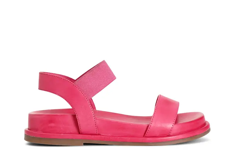 sandali in pelle con elastico fuxia 37