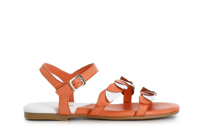 sandali in pelle doppia fascia gilda multi corallo