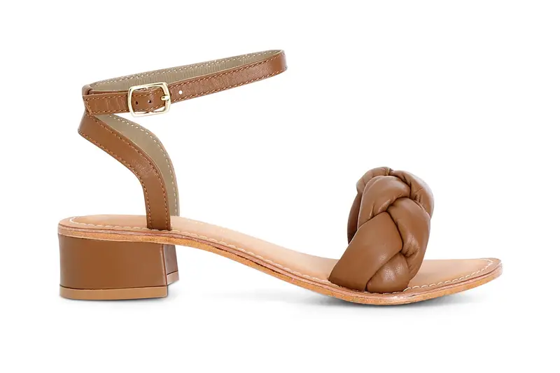 sandali in pelle intrecciata cuoio