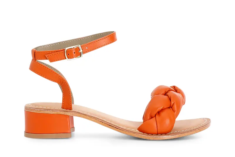 sandali in pelle intrecciata mango