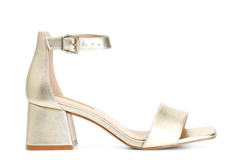 sandali in pelle metallizzata laccio alla caviglia platino
