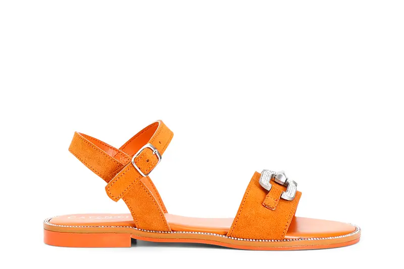 sandali in pelle scamosciata con accessorio gioiello mango